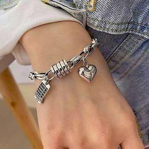 Sterling Silver Heart Live Forever Scroll Calendar Chain Link Bracelet